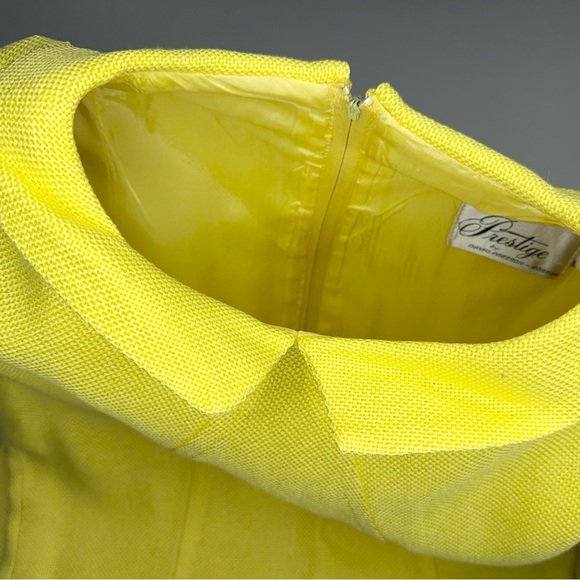 PRESTIGE BY DAVID PRESSON BOSTON VINTAGE 60s YELLOW COLLAR MIDI DRESS SIZE 14 - Picture 3 of 10